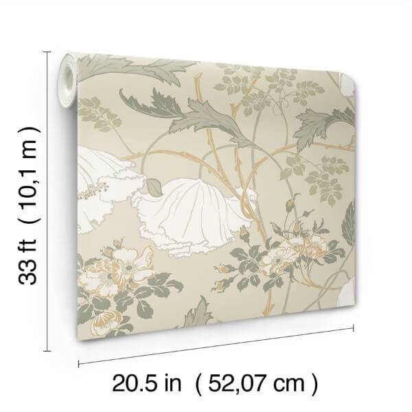Gwendolyn Linen & Sage Wallpaper
