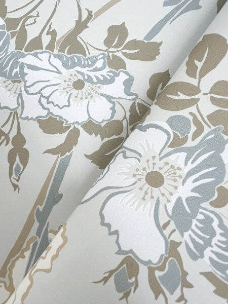 Gwendolyn Blue & Suede Wallpaper