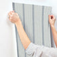 French Navy Linen Stripe Wallpaper