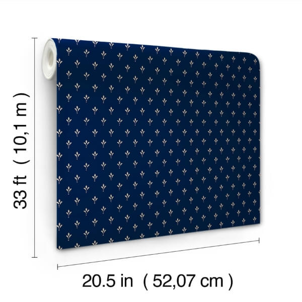 Charm Navy Wallpaper
