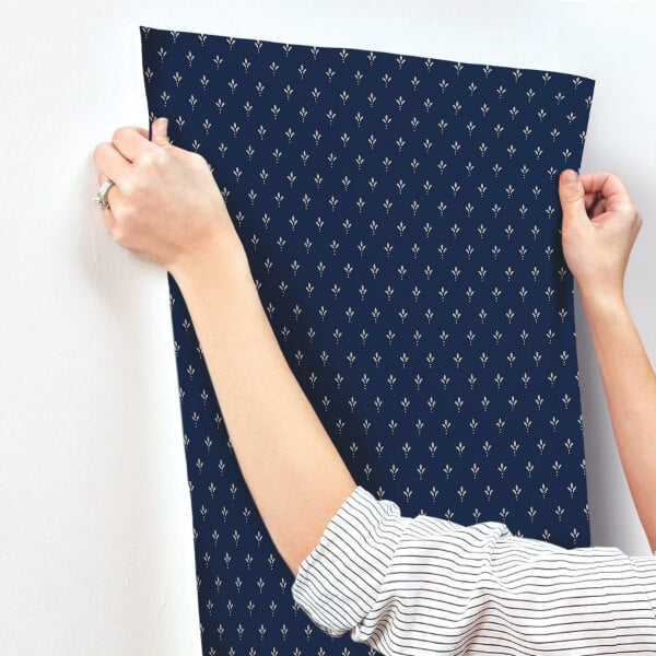 Charm Navy Wallpaper