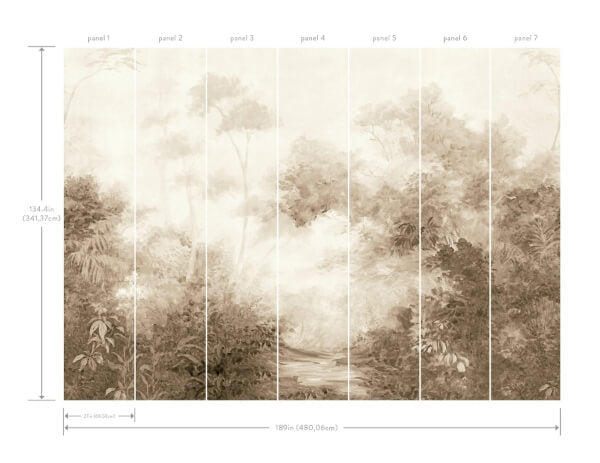 Woodlands Sepia Wall Mural