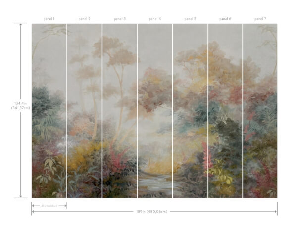 Woodlands Multicolor Wall Mural