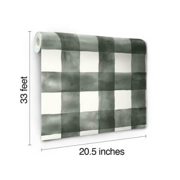 Watercolor Check Black & White Wallpaper