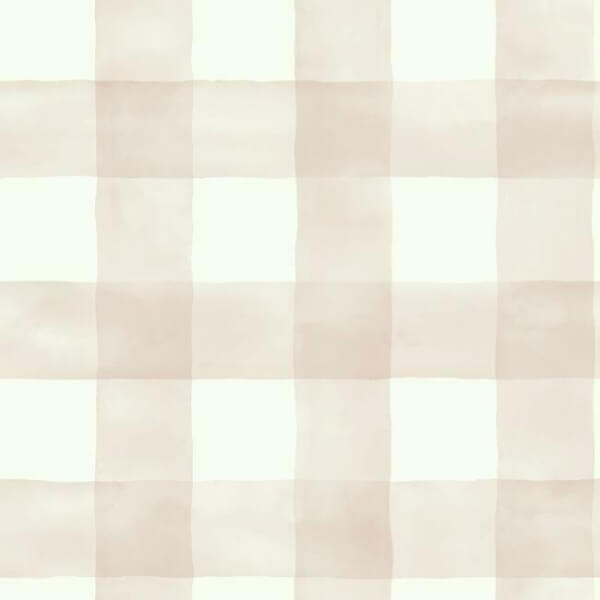 Watercolor Check Pink & White Wallpaper