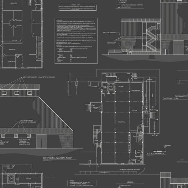 The Market Black & White Wallpaper