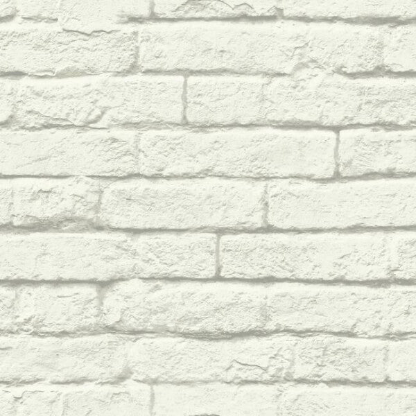 Brick & Mortar White & Grey Wallpaper