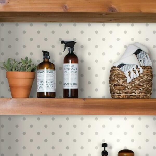 Dots on Dots Grey & White Wallpaper