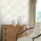 Coverlet Floral Grey & Off White Wallpaper