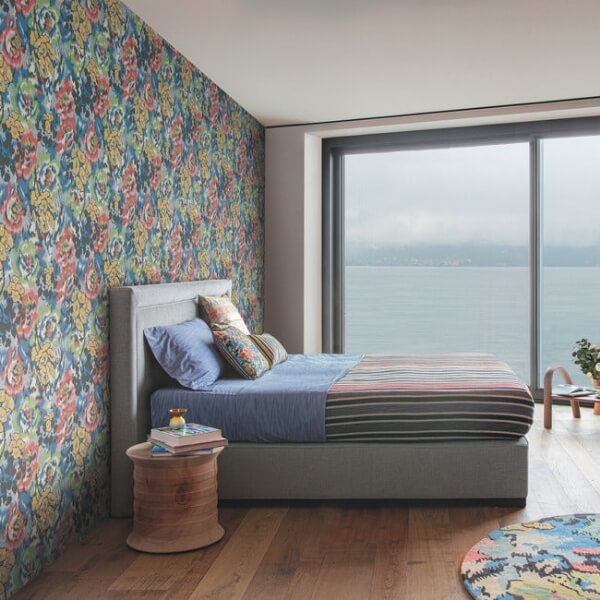 Flower Pot Blue Wallpaper