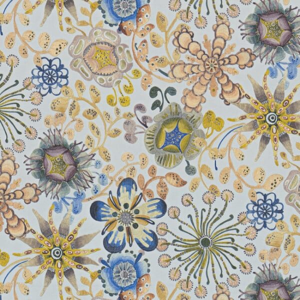 Magic Garden Blue & Green Wallpaper