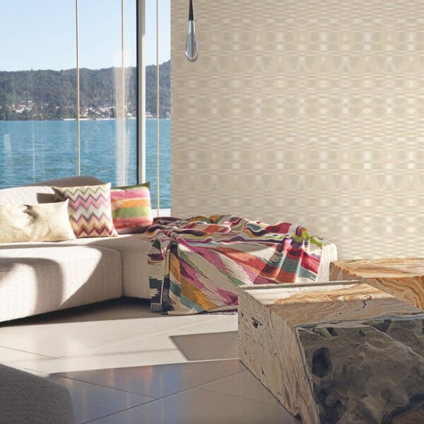 Sunrise Flame Beige Wallpaper