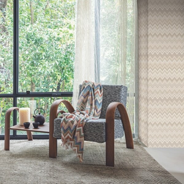 Happy Zigzag Neutral Wallpaper
