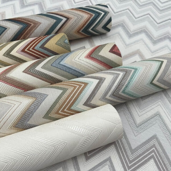 Happy Zigzag Cream Wallpaper
