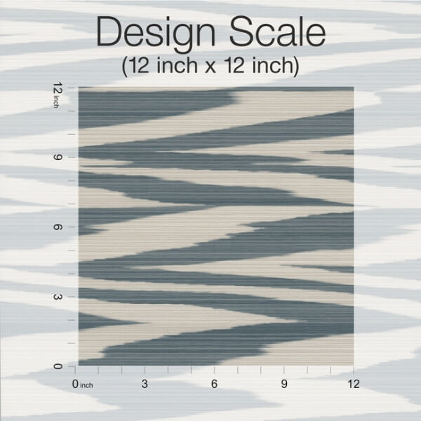 Flamed Zigzag Blue & Cream Wallpaper