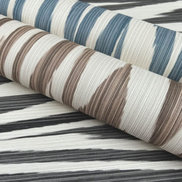 Flamed Zigzag Black & Cream Wallpaper