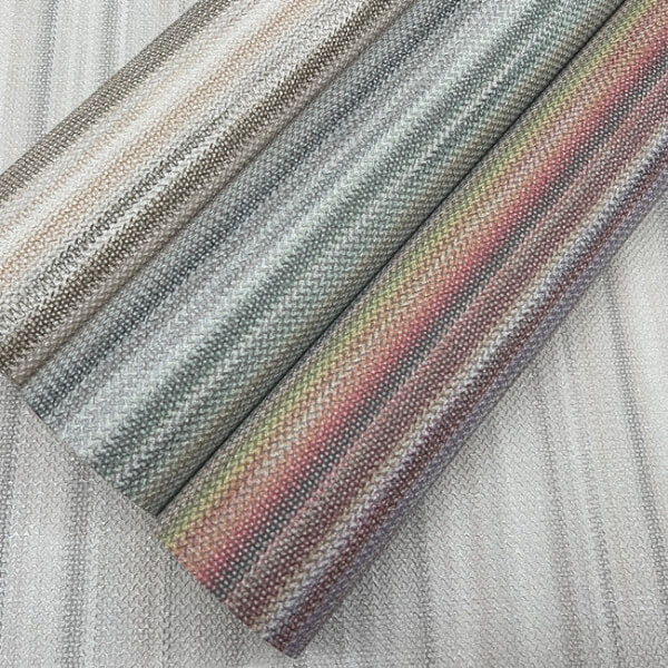 Striped Sunset Glitter Blue & Grey Wallpaper