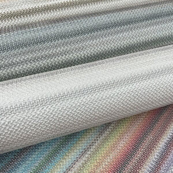 Striped Sunset Glitter Blue & Grey Wallpaper