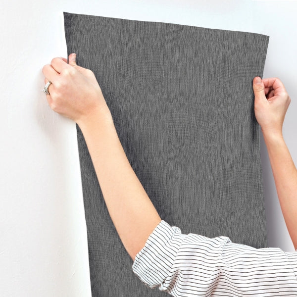 Linen Charcoal Wallpaper