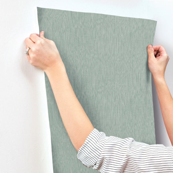 Linen Teal Wallpaper