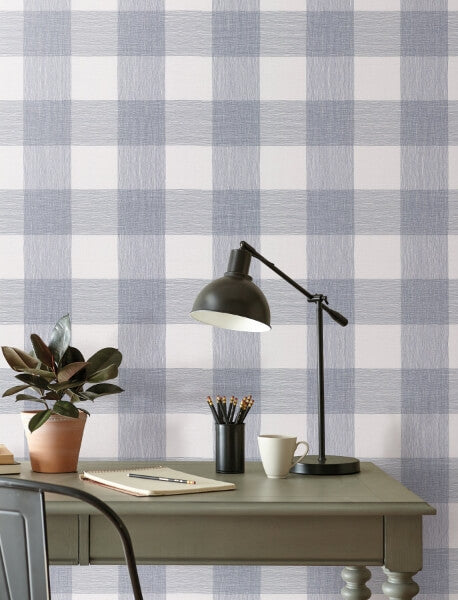Weft And Weave Indigo Wallpaper