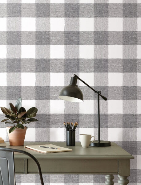 Weft And Weave Charcoal Wallpaper