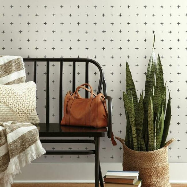 Cross Stitch Black Wallpaper