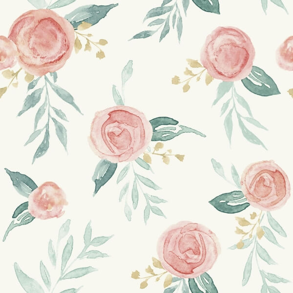 Watercolor Roses Red Wallpaper