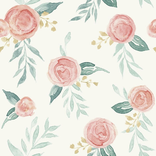 Watercolor Roses Red Wallpaper