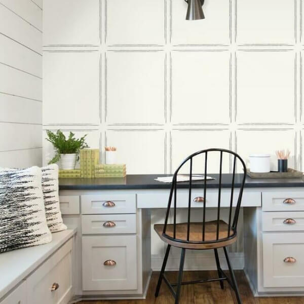 Hopscotch Inverse White Wallpaper