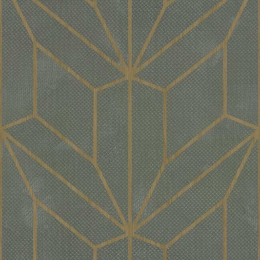 Hammered Diamond Inlay Grey & Wood Wallpaper