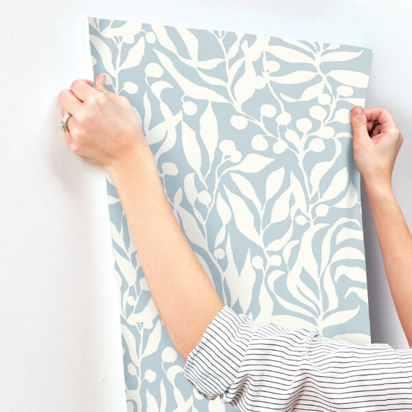 Olive Mill Sky Blue Wallpaper