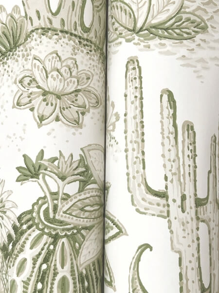 Lotus Land Cacti Palm Wallpaper