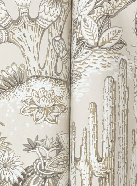 Lotus Land Cacti Dune Wallpaper