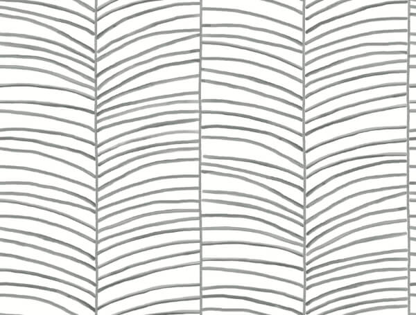 Cascade Palm Chevron Onyx Wallpaper