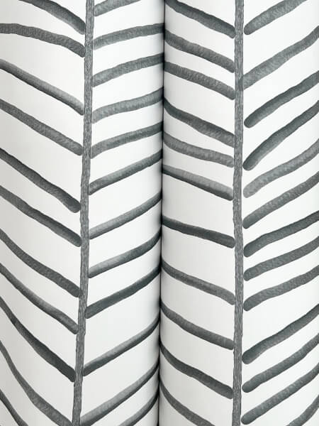 Cascade Palm Chevron Onyx Wallpaper