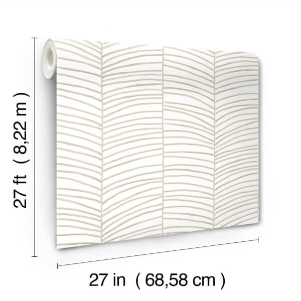Cascade Palm Chevron Dune Wallpaper