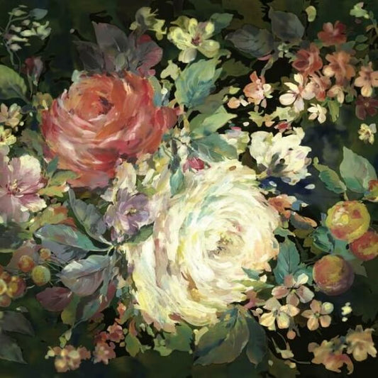 Impressionist Floral Red Wall Mural