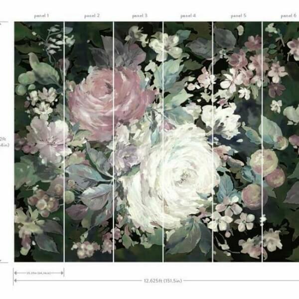 Impressionist Floral Pink Wall Mural