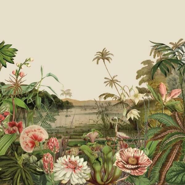 Floating Gardens Green Wall Mural