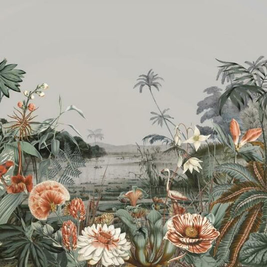 Floating Gardens Grey Wall Mural