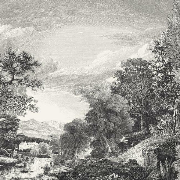 Provincial Scenic Black Wall Mural