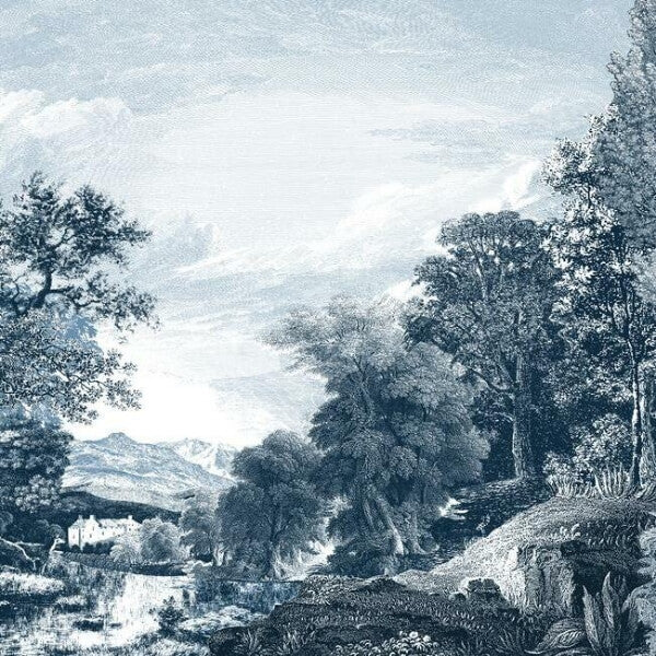 Provincial Scenic Navy Wall Mural