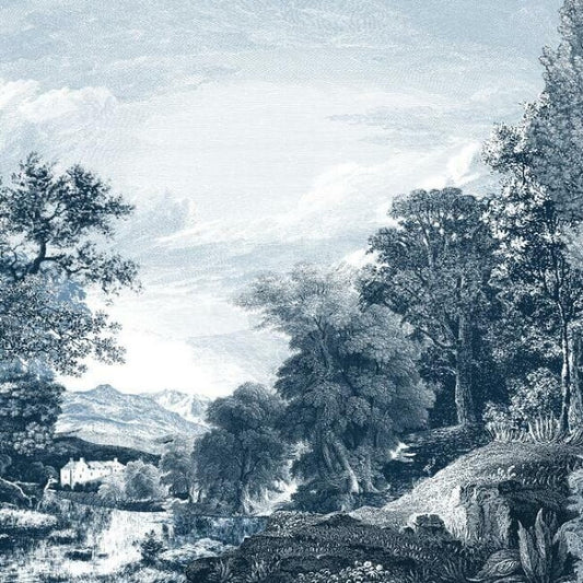 Provincial Scenic Navy Wall Mural