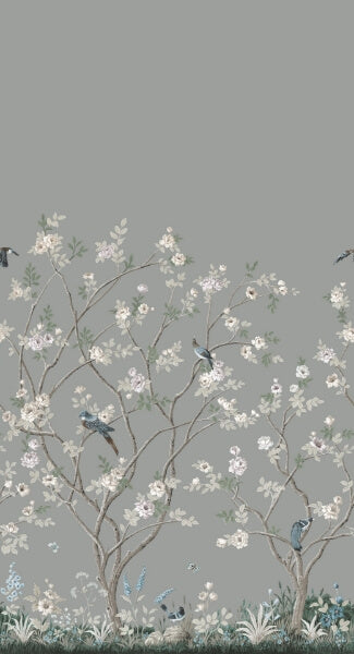 Lingering Garden Grey Wall Mural