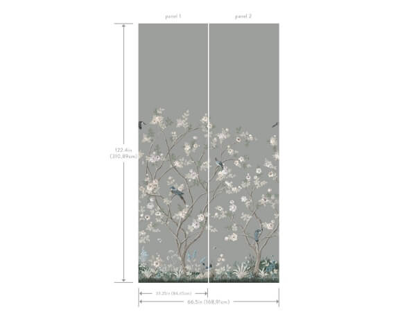 Lingering Garden Grey Wall Mural
