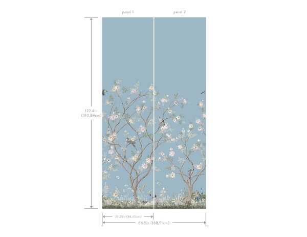 Lingering Garden Sky Blue Wall Mural