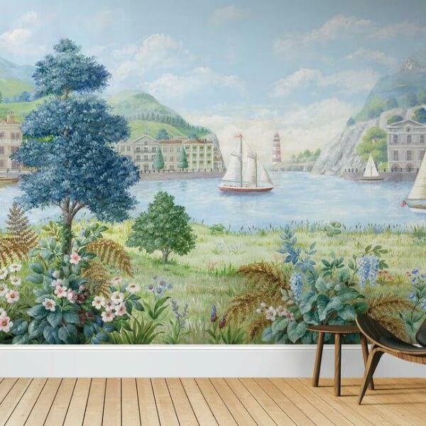 Safe Harbor Light Blue Wall Mural