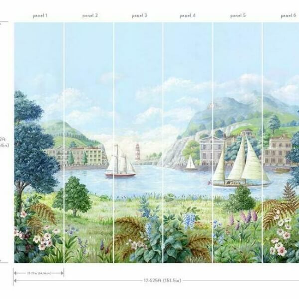 Safe Harbor Light Blue Wall Mural