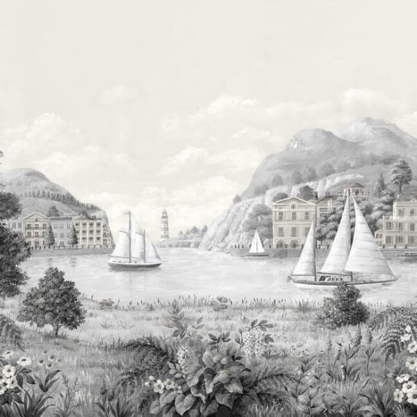 Safe Harbor Grey Wall Mural